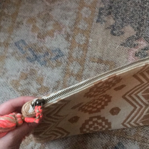 Woven Tassel Zip Top Clutch/Accessory Pouch - Picture 5 of 9